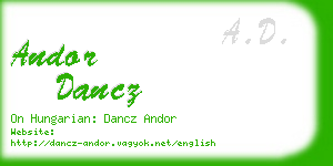 andor dancz business card